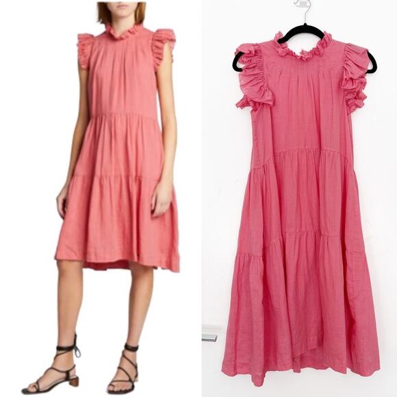 Sea New York Hattie Pink Ruffle Mini Dress - Picture 1 of 6